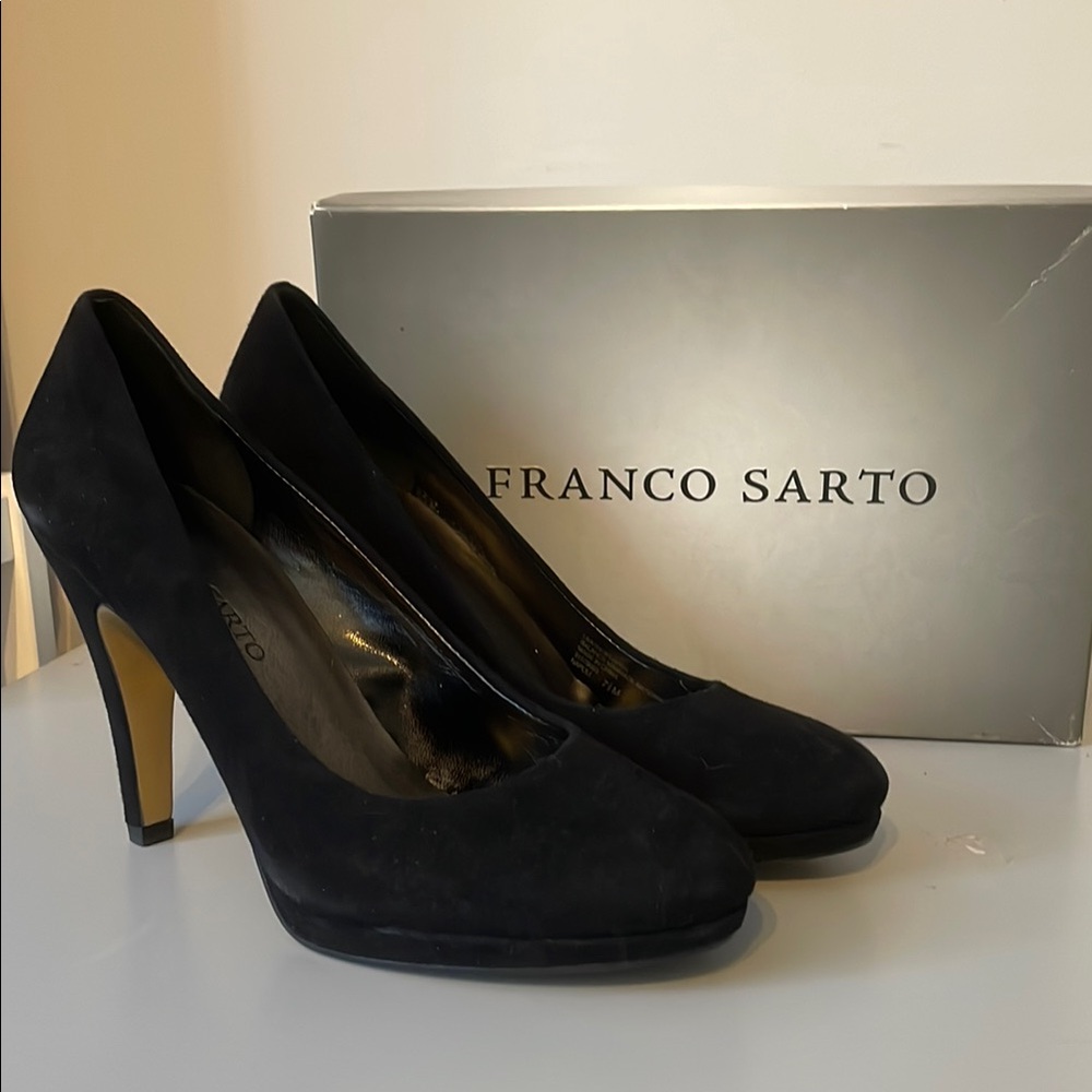 Franco Sarto Black Classic Heels with Stiletto sz 7.5